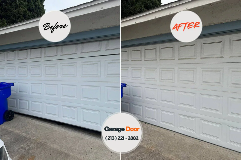 Before and after: garage door repair Geneva, WA